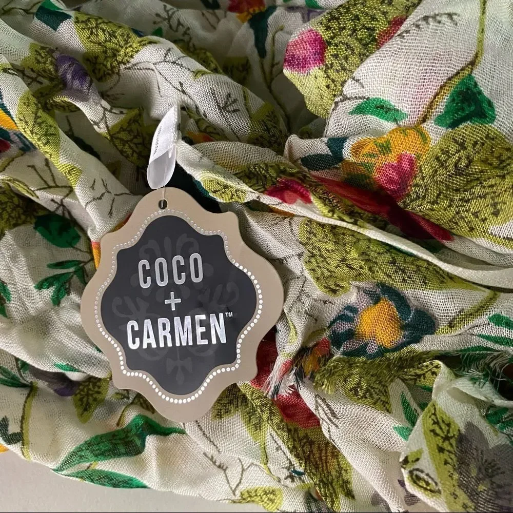 NEW Coco + Carmen floral print viscose scarf